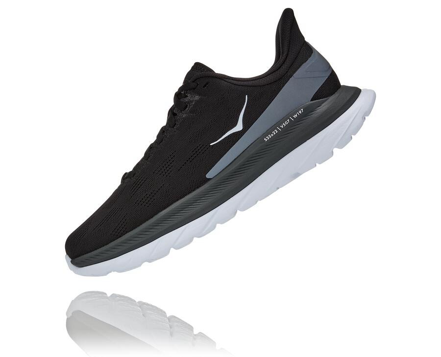 Hoka One One Running Shoes Womens Black/White - Mach 4 - 32708LMHT